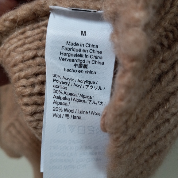 M BEAUTIFUL TAN COLOR J. CREW ALPACA WOOL BLEND OVERSIZED DETAILED SWEATER - Picture 7 of 8
